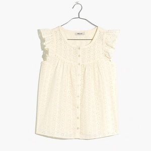 Madewell Ruffle Sleeve Bib Top